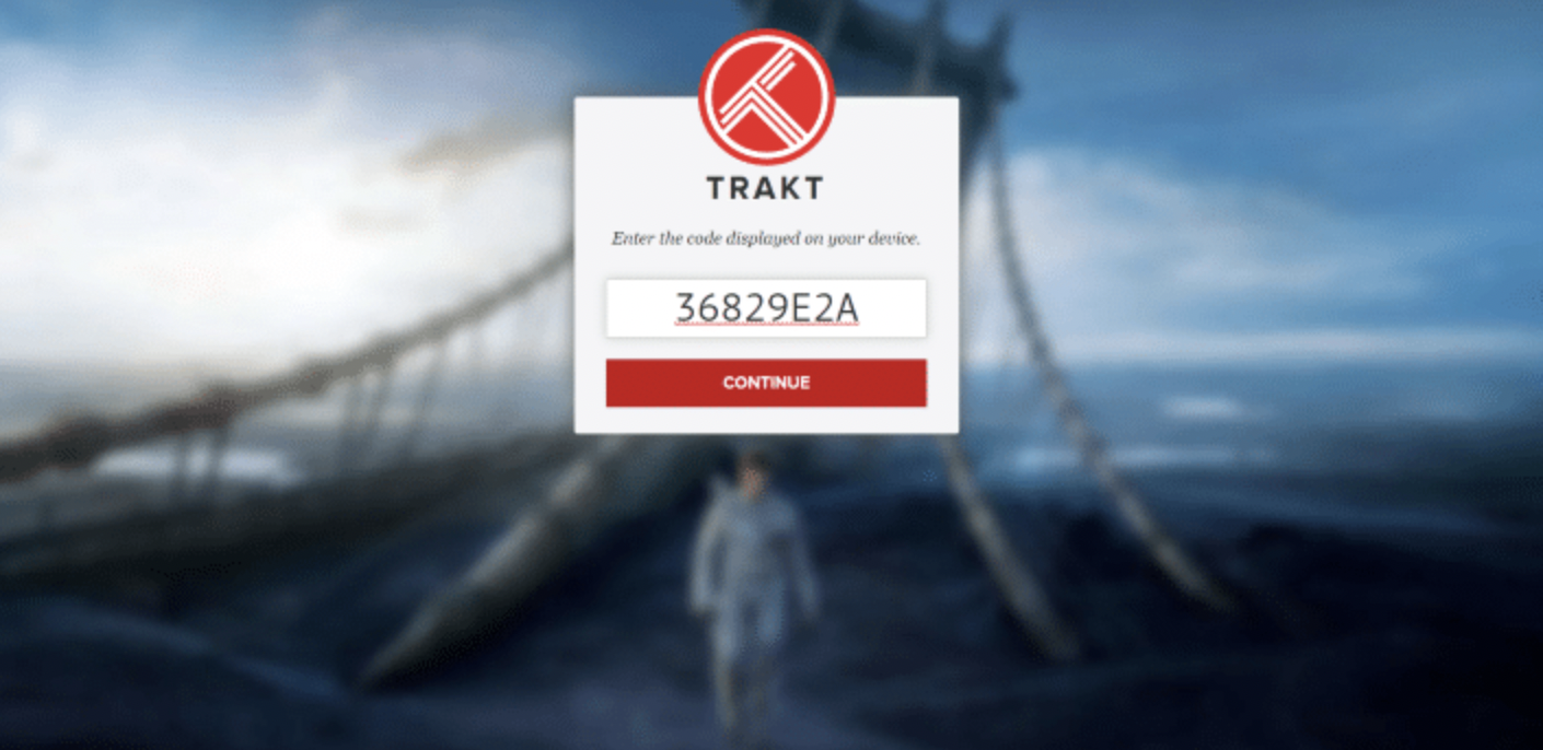 Enter Trakt.tv Code with Cinema V2 Mod APK